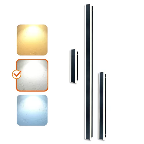 Garden wall lamp LED MIRANA S 12W 60cm 4000K IP44 black Kobi