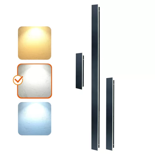Garden wall lamp LED MIRANA 8W 30cm 4000K IP44 black Kobi