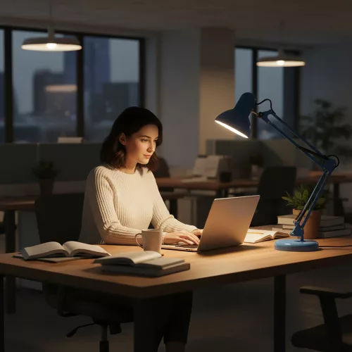 Desk lamp AURIQ 1xE27 blue LED2B