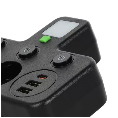Splitter LINEA PRO FL3 2 sockets+2USB/1USB-C 4000K black Kobi