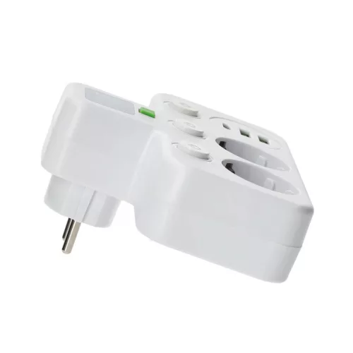 Splitter LINEA PRO FL3 2 sockets+2USB/1USB-C 4000K white Kobi