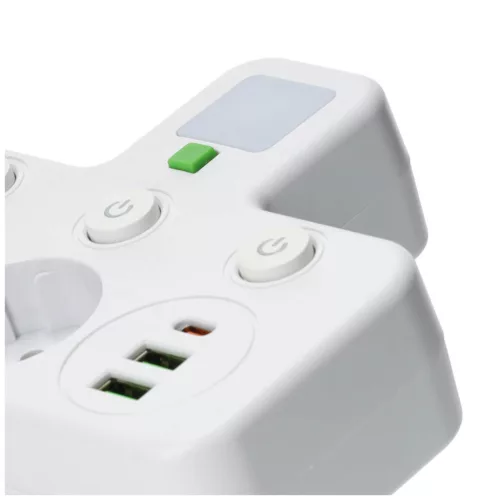Splitter LINEA PRO FL3 2 sockets+2USB/1USB-C 4000K white Kobi