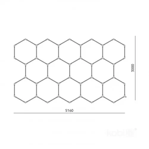 Ceiling lamp LED HEXLINE 300x516cm 4000K Kobi