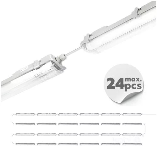 Waterproof set HERMETIC G2 2x60 + 2x LED T8 9W 4000K IP65 Kobi