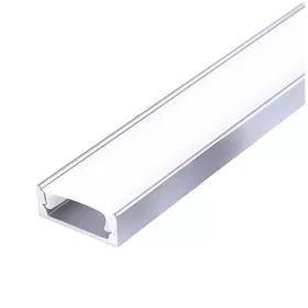 Surface profile P01 anodized silver + milky cover 1m Kobi
