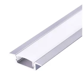 Recessed profile P02 anodized silver + milky cover 1m Kobi