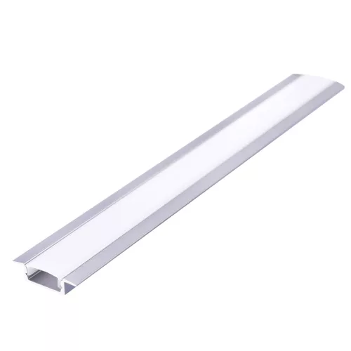 Recessed profile P02 anodized silver + milky cover 1m Kobi