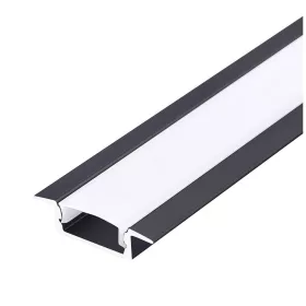 Recessed profile P02 black + milky cover 1m Kobi