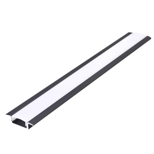 Recessed profile P02 black + milky cover 1m Kobi