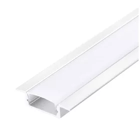 Recessed profile P02 white + milky cover 1m Kobi