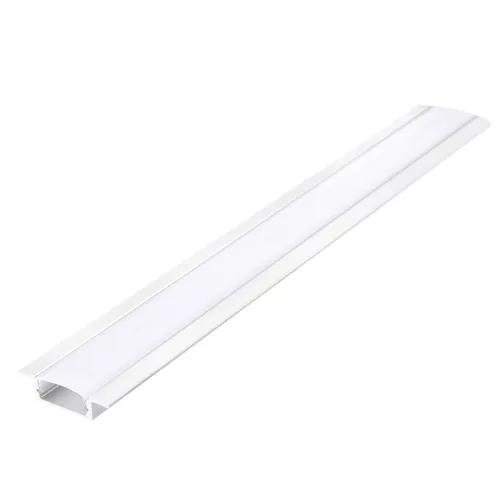 Recessed profile P02 white + milky cover 1m Kobi