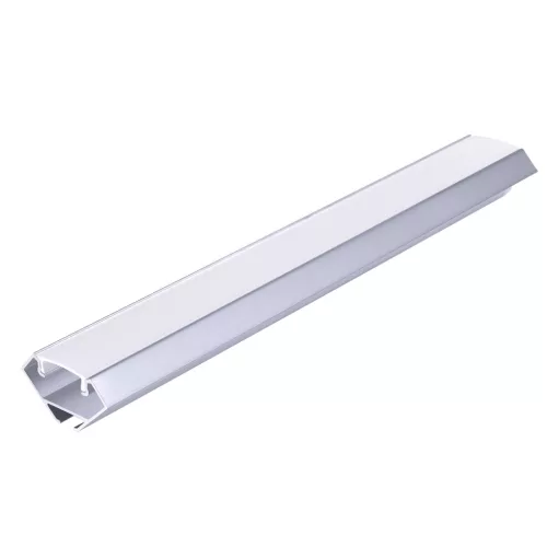 Angular profile N01 anodized silver + milky cover 1m Kobi
