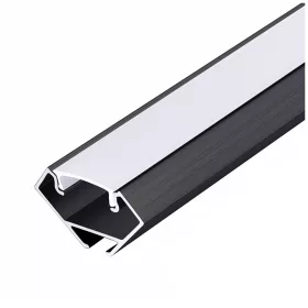 Angular profile N01 black + milky cover 1m Kobi