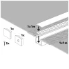 Recessed profile KG01 anodized silver + milky cover 1m Kobi