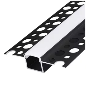Recessed profile KG01 black + milky cover 1m Kobi