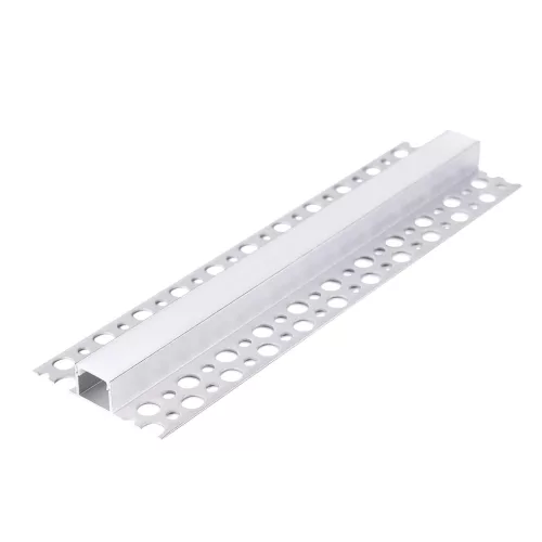 Recessed profile KG02 anodized silver + milky cover 1m Kobi