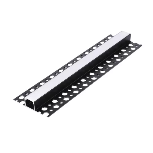 Recessed profile KG02 black + milky cover 1m Kobi