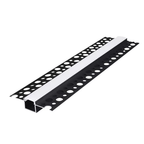 Recessed profile KG01 black + milky cover 2m Kobi