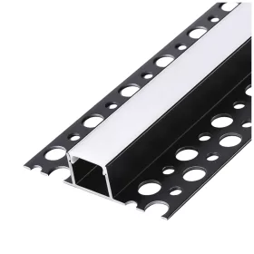 Recessed profile KG02 black + milky cover 2m Kobi