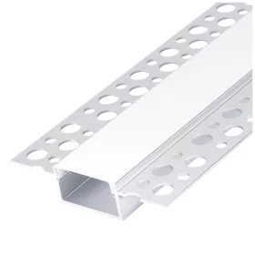Recessed profile KG03 anodized silver + milky cover 2m Kobi