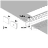 Recessed profile KG03 anodized silver + milky cover 2m Kobi