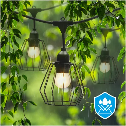SET CRETE Garland 5m + cable 5m + 5x lampshade D1