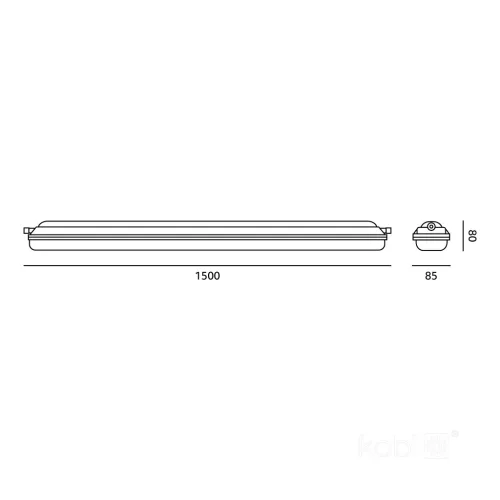 Waterproof linear fixture LED NEXFORCE N2 70W Kobi Pro