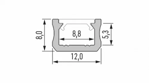 LED Labs LUMINES LED-profil X 1000 mm eloxált fekete