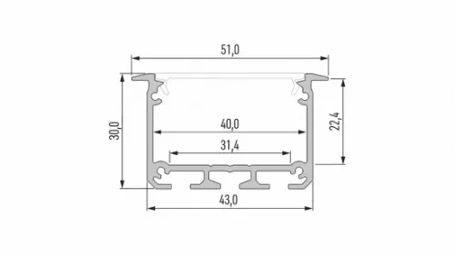 LED Labs LUMINES LED-profil INSO 2000 mm lakkozott fekete