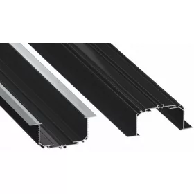   LED Labs LUMINES LED-profil LARGO M3 2000 mm lakkozott fekete