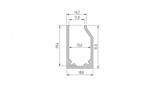 LED Labs LUMINES LED-profil I10 2000 mm eloxált ezüst