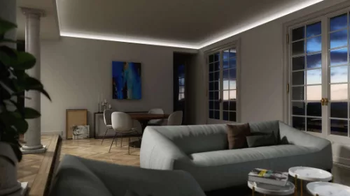 LED Labs LUMINES LED-profil LOGI 1000 mm lakkozott fehér