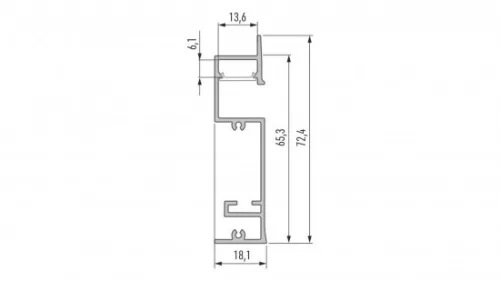 LED Labs LUMINES LED-profil FLARO 2000 mm lakkozott fekete