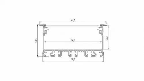 LED Labs LUMINES LED-profil LARGO 1000 mm lakkozott fekete