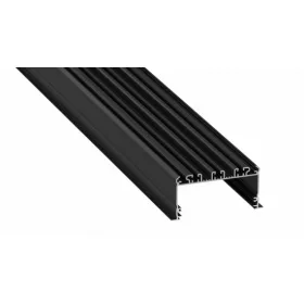 LED Labs LUMINES LED-profil LARGO 2000 mm lakkozott fekete