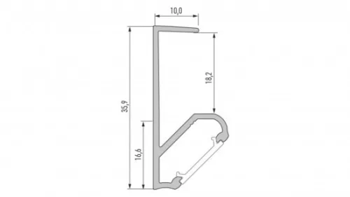 LED Labs LUMINES LED-profil Q18 1000 mm eloxált ezüst