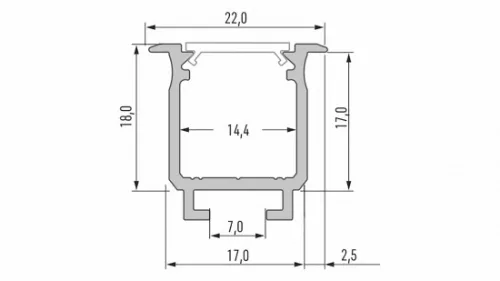LED Labs LUMINES LED-profil W 1000 mm natúr