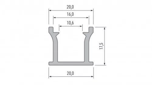 LED Labs LUMINES LED-profil RUNO 1000 mm lakkozott fekete