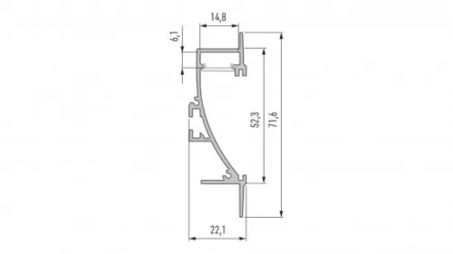 LED Labs LUMINES LED-profil TIANO 2000 mm lakkozott fekete