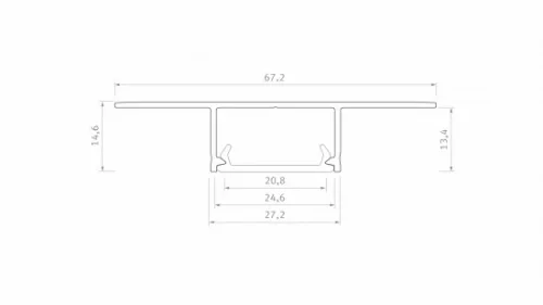 LED Labs LUMINES LED-profil PLATO 2000 mm lakkozott fekete