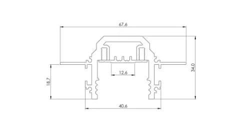 Lumines profile type DURO silver anodes, 1 m