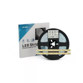   LED-szalag, SMD 2835, 200 LED/m, 24 V, 10 W/m, IP20, meleg fehér, 5 év garancia, kiszerelés (5 méter)