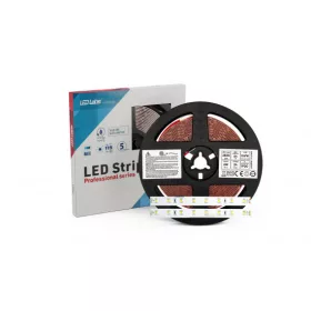   LED-szalag, SMD 2835, 320 LED, 24 V, 6 W/m, IP20, meleg fehér, 7 év garancia, kiszerelés (5 méter)