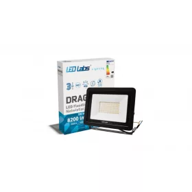   DRAGO LED-reflektor, 90°, IP65, 100 W, Természetes fehér, fekete
