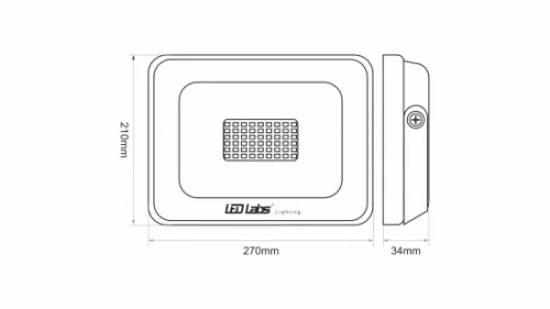 DRAGO LED-reflektor, 90°, IP65, 100 W, Természetes fehér, fekete