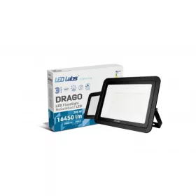   DRAGO LED-reflektor, 90°, IP65, 200 W, Természetes fehér, fekete