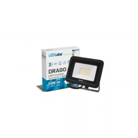  DRAGO LED-reflektor, 90°, IP65, 30 W, Természetes fehér, fekete