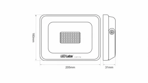 DRAGO LED-reflektor, 90°, IP65, 50 W, Természetes fehér, fekete