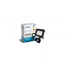   DRAGO mozgásérzékelős LED-reflektor, 90°, IP44, 20 W, Természetes fehér, fekete