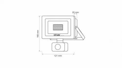 DRAGO mozgásérzékelős LED-reflektor, 90°, IP44, 20 W, Természetes fehér, fekete